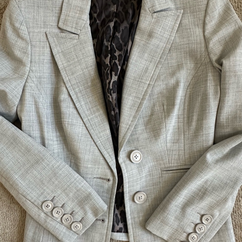 Light Gray Blazer with Button Details